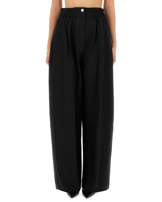 Sportmax Black Max Mara High-Rise Wide-Leg Denim Cargo Pants