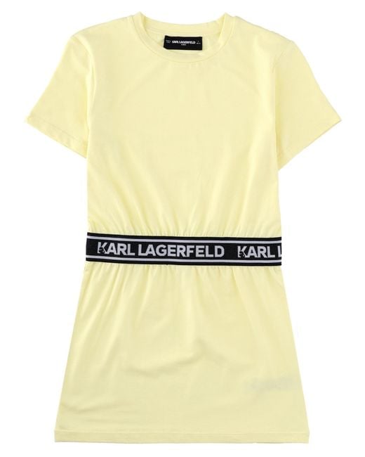 Karl Lagerfeld Yellow Vestito Con Fascia Logata