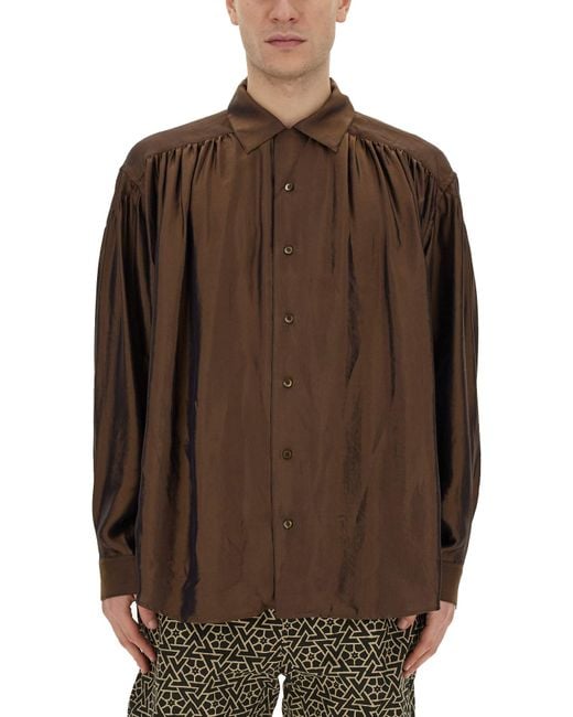 A.I.E. Brown Oversize Shirt for men