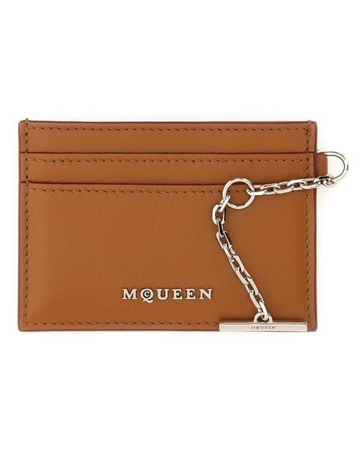 McQueen Brown Mini Sling Card Holder