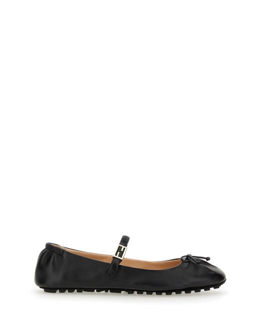 【関税＆送料込み】Fendi Ballerina With Ff Baguette Pattern Fendi Ballerina With Ff Baguette Pattern in Black | Lyst