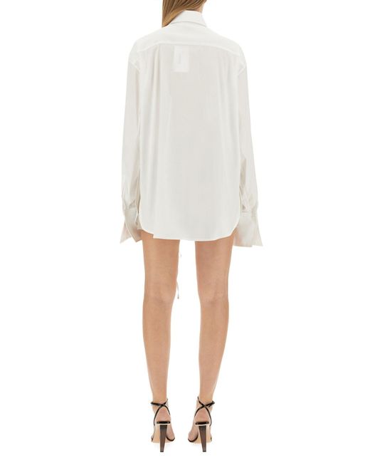 Drawstring Shirt-Donna di Peter Do in White