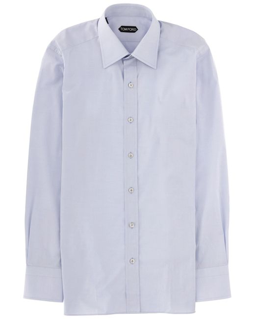 Tom Ford Blue Shirt With Classic Collar for men