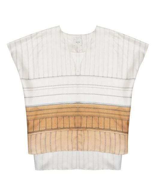 Alysi White Blusa Con Scollo A V