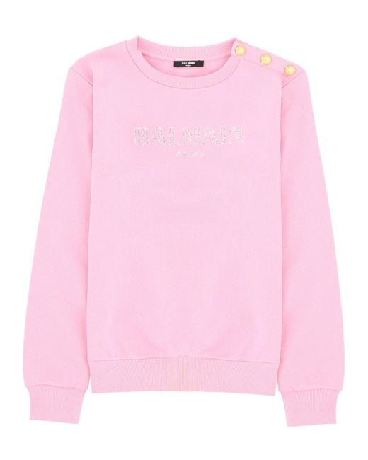 Balmain Pink Felpa Tinta Unita