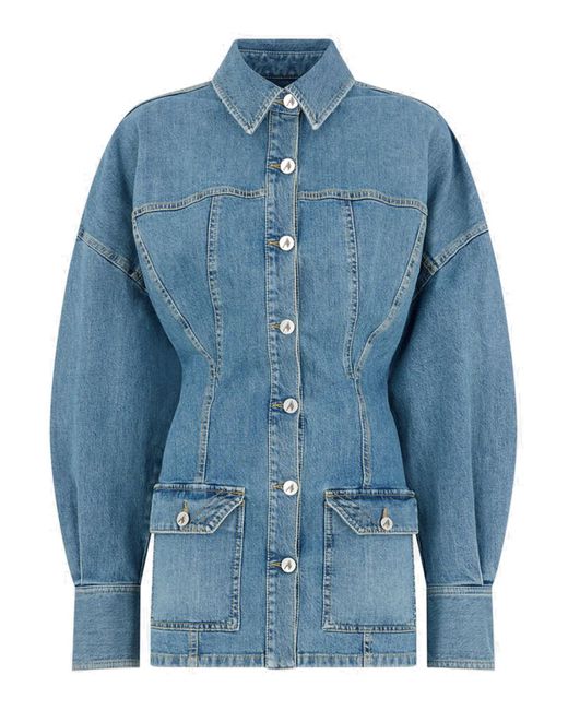 The Attico Blue Denim Mini Dress