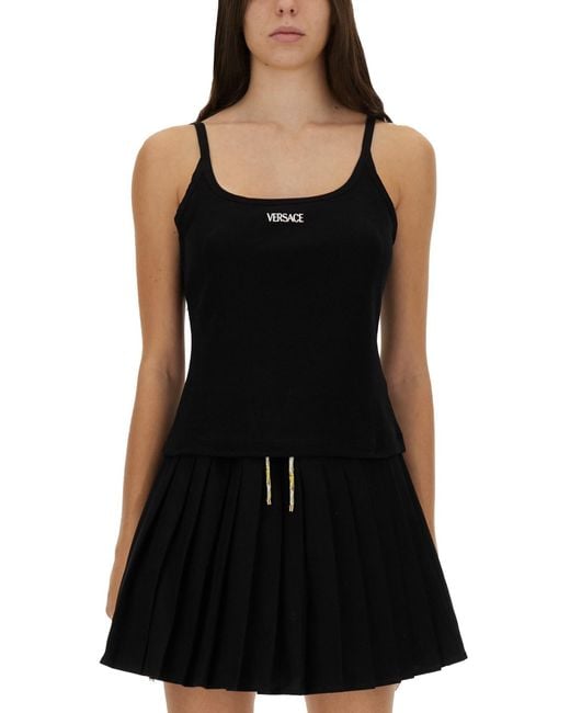 Versace Black Fitted Tank Top