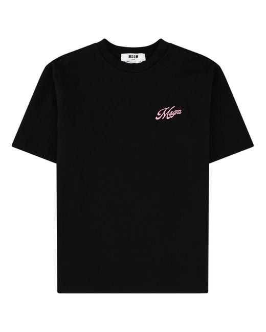 MSGM Black Logo Crew Neck T-Shirt