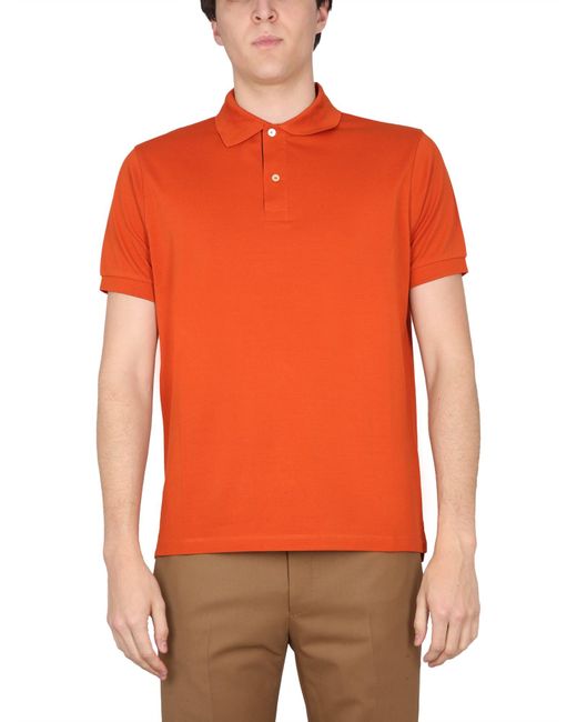 Paul Smith Orange Shirt Collar Polo for men