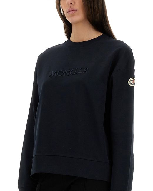 Felpa Con Patch Logo di Moncler in Black