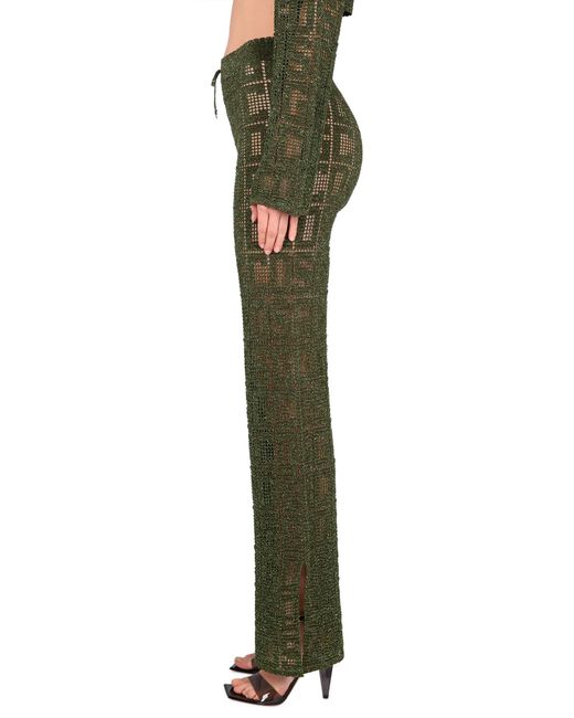 PANTALONE MACRAME' MONOGRAM di Gcds in Green