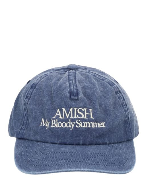 AMISH Blue Baseball Cap With Embroidery for men