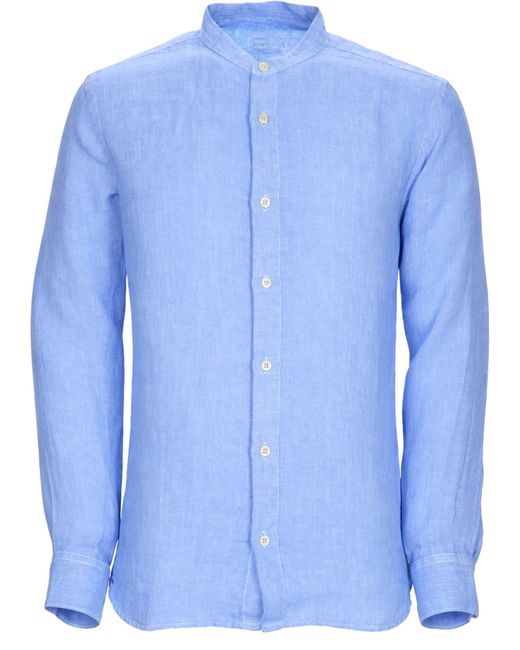 120% Lino Blue Camicia for men