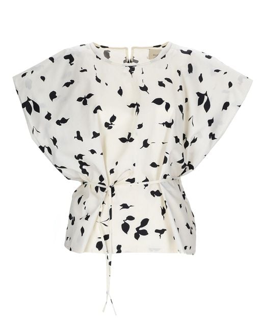 Alysi White Sleeveless Top With Ribbon