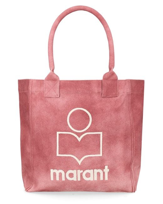 Isabel Marant Pink Borsa Tote "Yenky" Small Con Logo