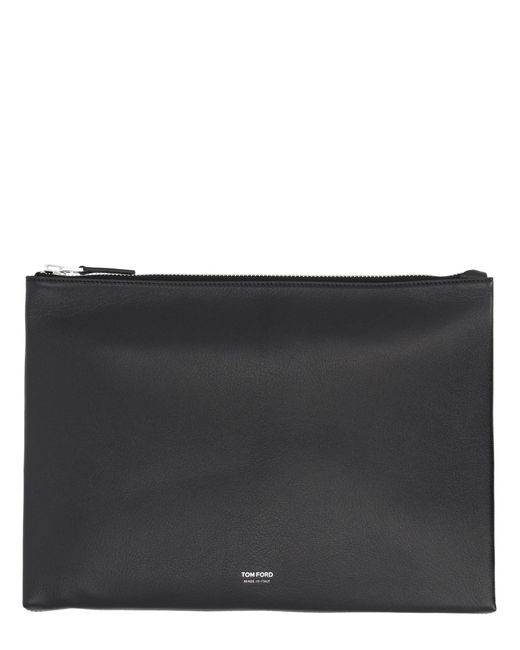 Tom Ford Black Leather Clutch Bag for men
