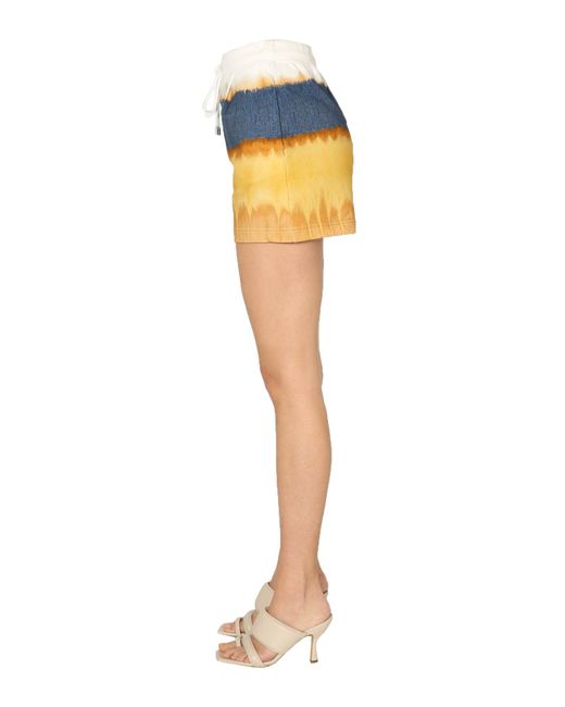 SHORT IN COTONE CON STAMPA di Alberta Ferretti in Blue