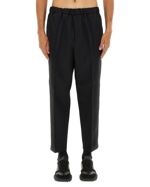Jil Sander Black Relaxed-Fit Wool Trousers for men