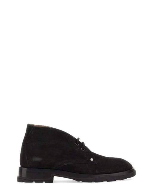 McQueen Black Suede Ankle Boot With 3 Cm Heel for men