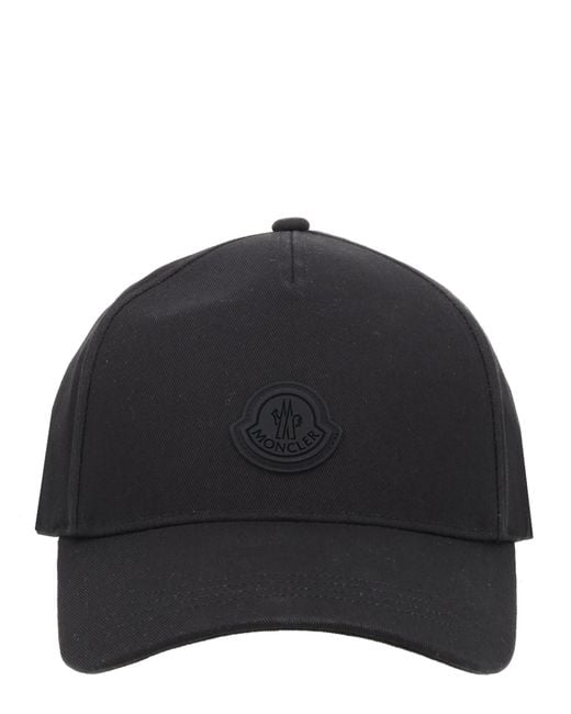 Moncler Black Cappello Da Baseball Con Logo for men