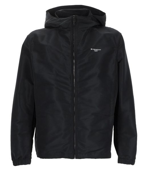 Givenchy Black Giacca "Windbreaker" Con Logo for men