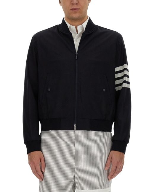 Thom Browne Black Wool Bomber for men