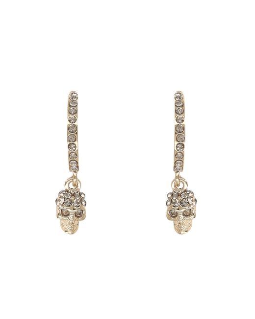 McQueen White "Skull" Hoop Earrings