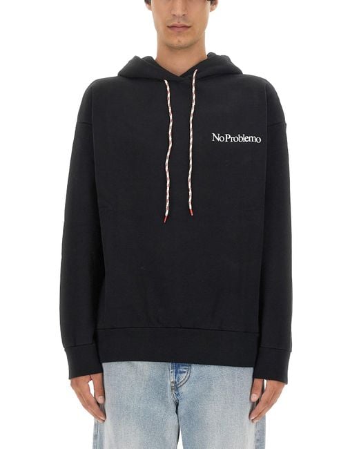Aries Black Sweatshirt With Logo for men
