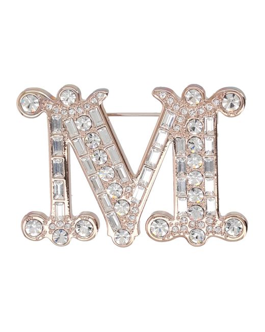 Max Mara White Spilla Monogram Con Cristalli