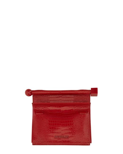 Pochette Mini "Rond Carre" di Jacquemus in Red
