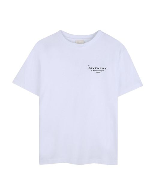 Givenchy White T-Shirt Con Stampa Sul Retro