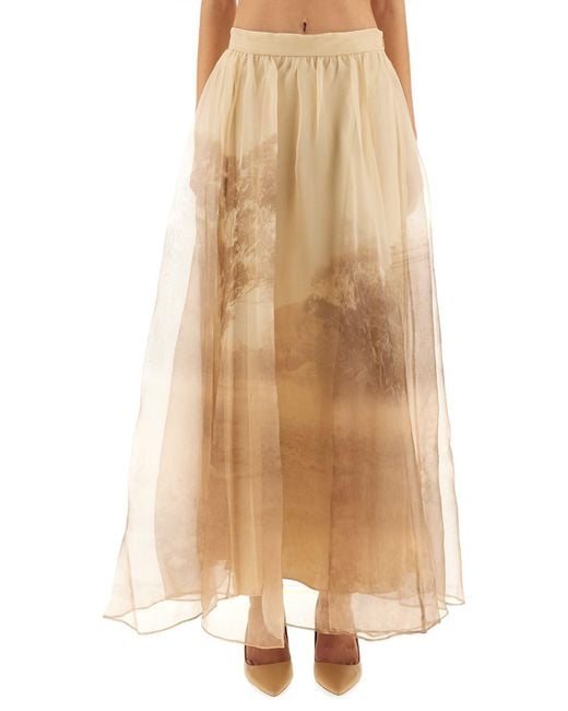 Zimmermann Natural "Memento" Organza Maxi Skirt