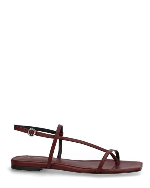 Aeyde Brown Bordeaux Nappa Leather Sandal