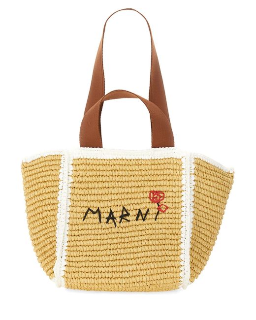 Borsa Shopper "Sillo" Small di Marni in Metallic