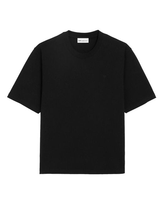 AMI Black T-Shirt With Logo for men