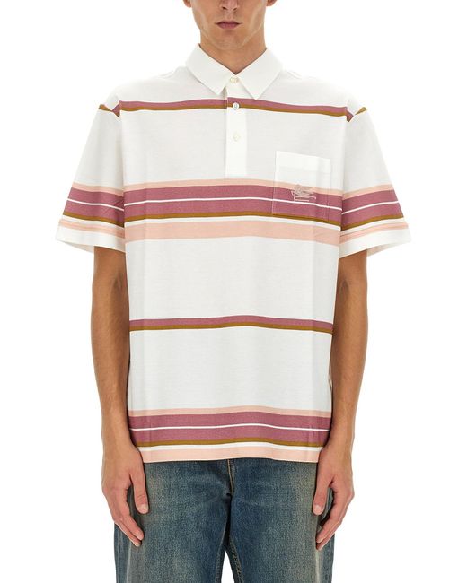 Etro White Regular Fit Polo Shirt With Pegasus Embroidery for men