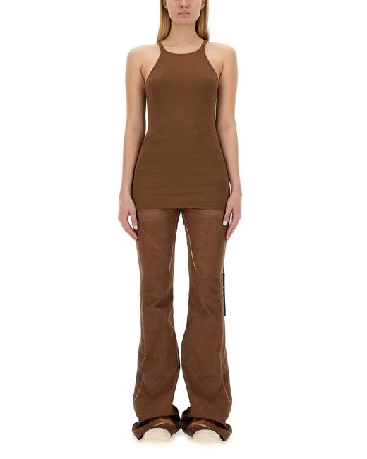 Rick Owens Brown Racerback Tank Top