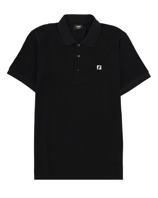 Fendi Black Polo With Logo for men