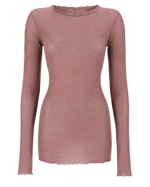Rick Owens Pink T-Shirt A Manica Lunga