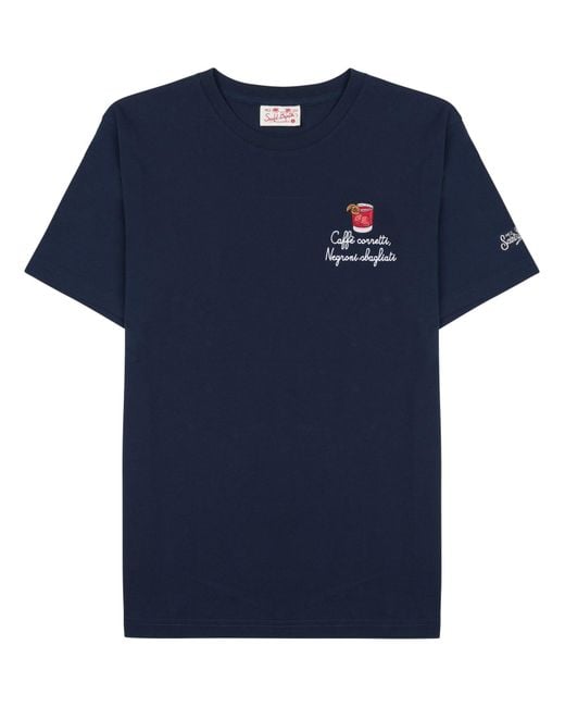 Mc2 Saint Barth Blue T-Shirt Con Ricamo for men