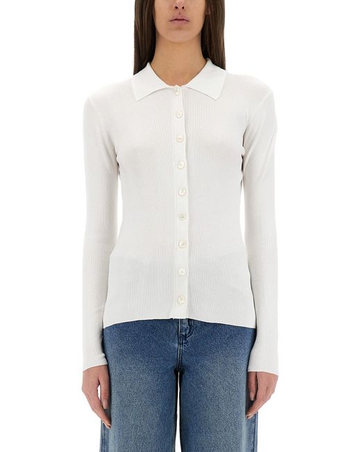MICHAEL Michael Kors White Ribbed Cardigan