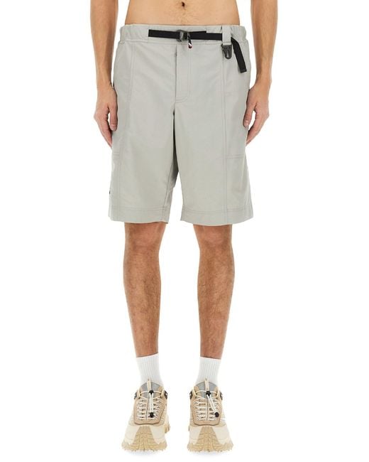 Moncler Gray Belted Bermuda Shorts for men