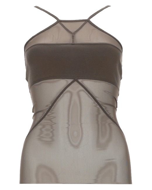 Rick Owens Gray Solid Halter Neck Top