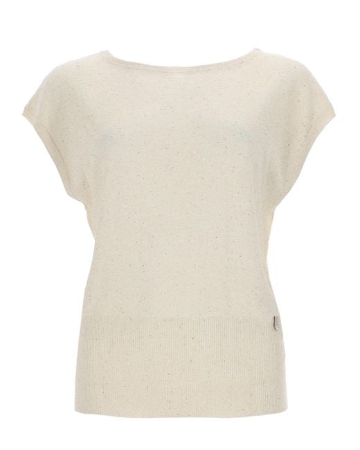Herno White Sequined T Shirt