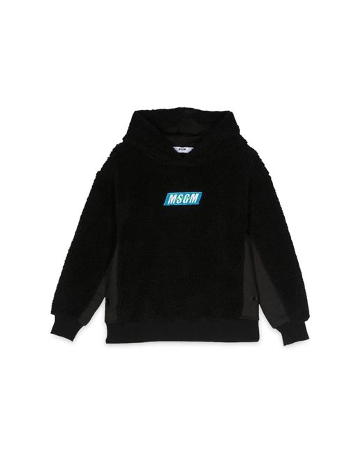 MSGM Black Teddy Bear+Nylon Hoodie
