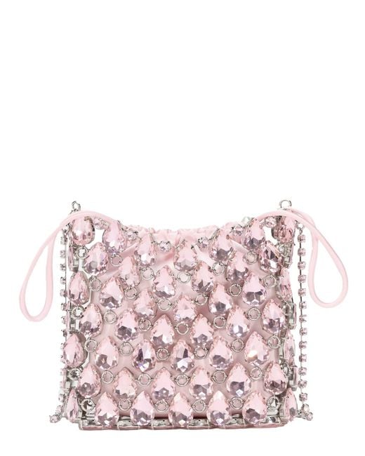 Self-Portrait Pink Mini Bag Metallic Knit Glass Handbags