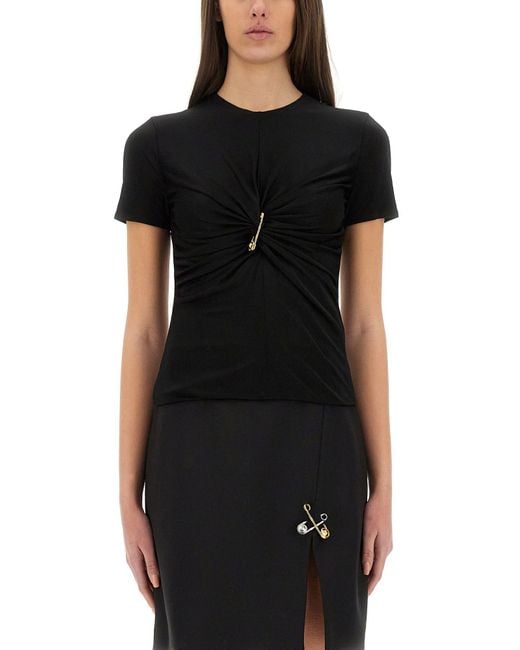 Versace Black Draped Top
