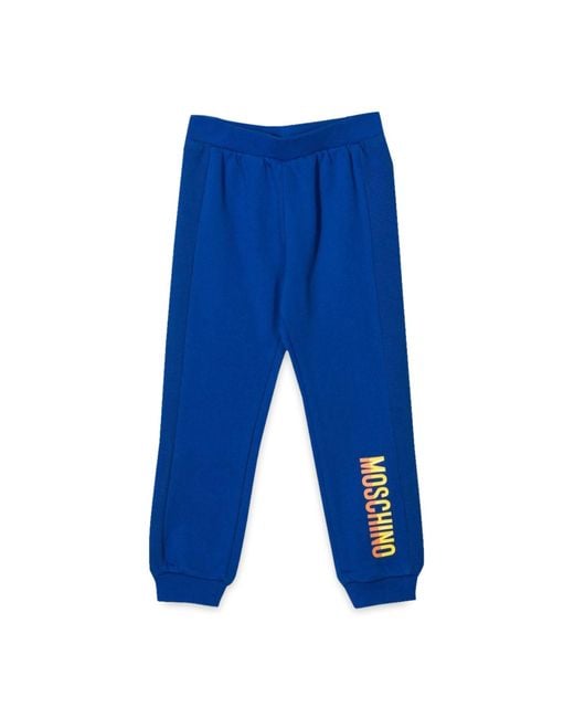 Moschino Blue Logoed Pants
