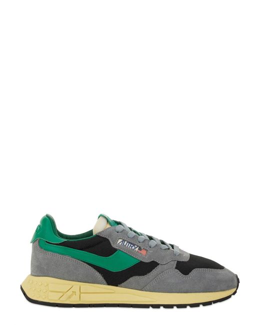 Autry Green Sporty Suede And Mesh Sneakers for men