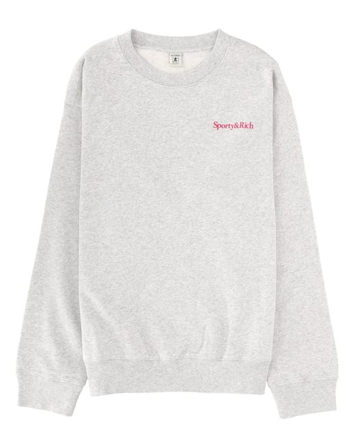 Sporty & Rich White Sporty Logo Print Sweatshirt